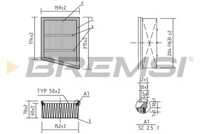 Воздушный фильтр BREMSI FA0556