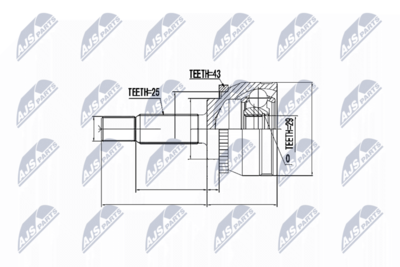 Шарнирный комплект, приводной вал NTY NPZ-MS-029