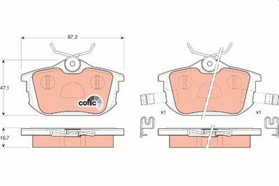 Bremžu uzliku kompl., Disku bremzes TRW GDB1314