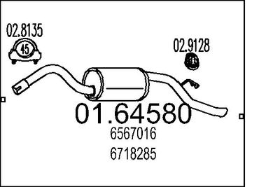Глушитель выхлопных газов конечный MTS 01.64580