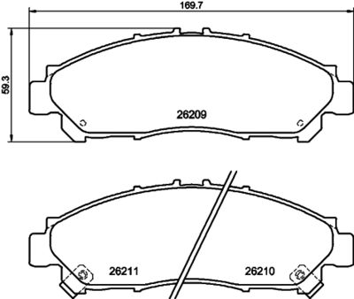 HELLA PAGID 8DB355040431 Bremžu uzliku kompl