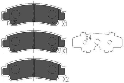 Комплект тормозных колодок, дисковый тормоз KAVO PARTS KBP-6546