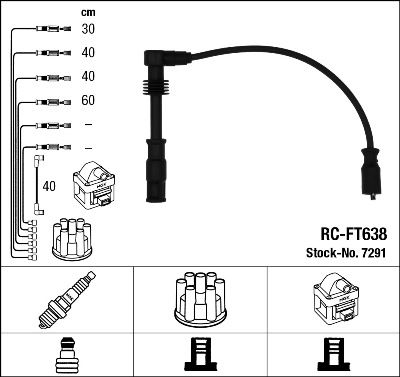 Augstsprieguma vadu komplekts NGK 7291