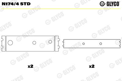 Sadales vārpstas gultnis GLYCO N174/4 STD