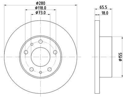 Bremžu diski HELLA PAGID 8DD 355 104-391