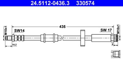 Тормозной шланг ATE 24.5112-0436.3