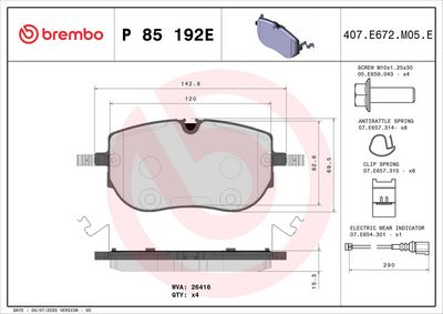 klocki ham. Beyond EV Pad Q4 E-TRON Sportback (F4N) 06/21- ENYAQ iV SUV (5AZ) 10/20- I BREMBO P 85 192E