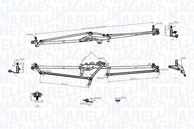 Stiklu tīrītāja sviru un stiepņu sistēma MAGNETI MARELLI 085570703010