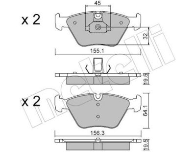Bremžu uzliku kompl., Disku bremzes METELLI 22-0207-3