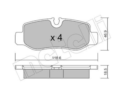 Bremžu uzliku kompl., Disku bremzes METELLI 22-1023-0