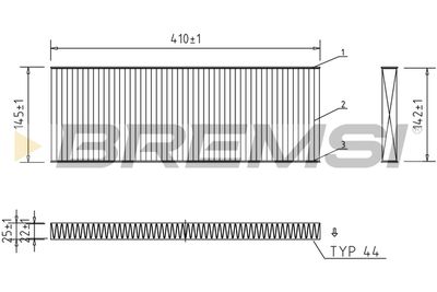 Фильтр, воздух во внутренном пространстве BREMSI FC1545C