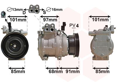 Компрессор, кондиционер VAN WEZEL 8300K208