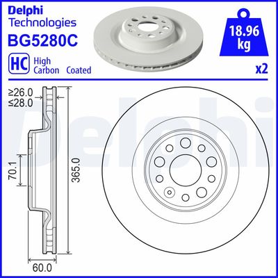 Тормозной диск DELPHI BG5280C
