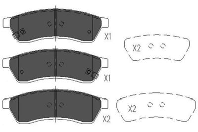 Bremžu uzliku kompl., Disku bremzes KAVO PARTS KBP-1012