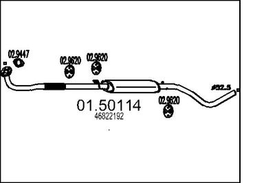 Vidējais izpl. gāzu trokšņa slāpētājs MTS 01.50114