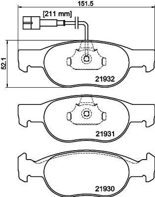 Комплект тормозных колодок, дисковый тормоз HELLA PAGID 8DB 355 007-921