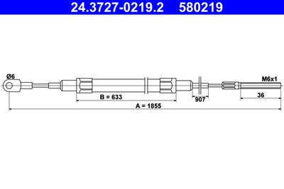 Тросик, cтояночный тормоз ATE 24372702192