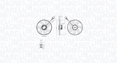 Вентилятор, охлаждение двигателя MAGNETI MARELLI 069422875010
