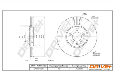 Тормозной диск Dr!ve+ DP1010.11.0918
