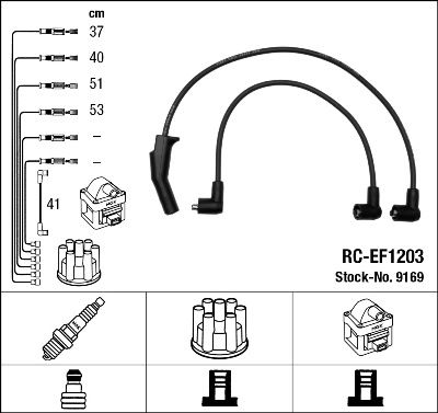 Augstsprieguma vadu komplekts NGK 9169
