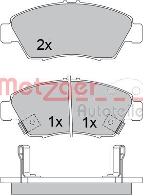 Bremžu uzliku kompl., Disku bremzes METZGER 1170388