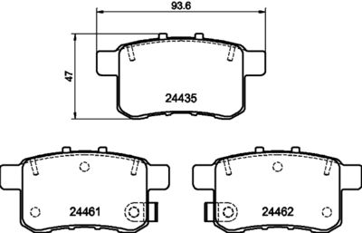 Bremžu uzliku kompl., Disku bremzes HELLA PAGID 8DB 355 013-631