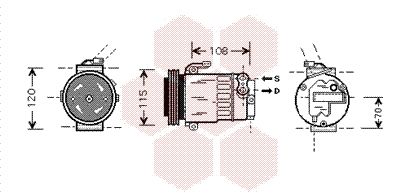 Компрессор, кондиционер VAN WEZEL 3700K312