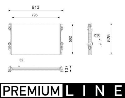 Радиатор, охлаждение двигателя MAHLE CR 1163 000P