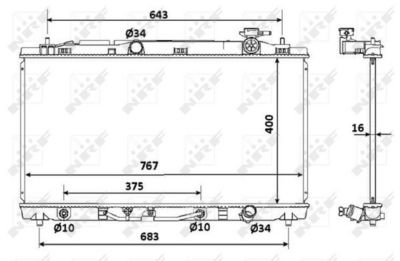 Радиатор, охлаждение двигателя NRF 53922