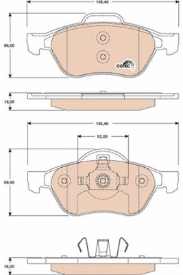 Комплект тормозных колодок, дисковый тормоз TRW GDB1787