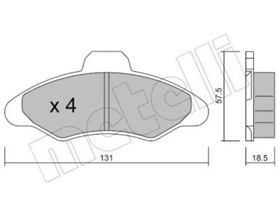 Комплект тормозных колодок, дисковый тормоз METELLI 22-0071-0