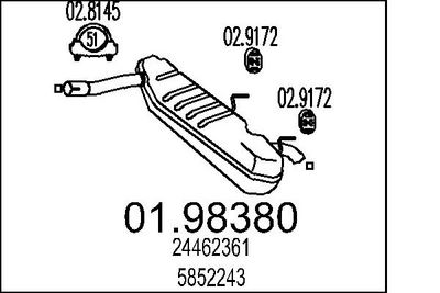 Глушитель выхлопных газов конечный MTS 01.98380