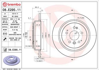 Bremžu diski BREMBO 08.E295.11