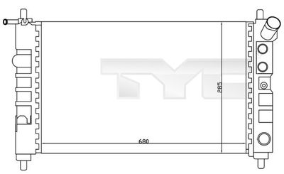Радиатор, охлаждение двигателя TYC 725-0005