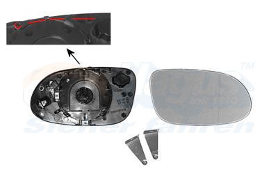 Spoguļstikls, Ārējais atpakaļskata spogulis VAN WEZEL 3014838
