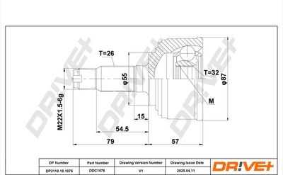 Šarnīru komplekts, Piedziņas vārpsta Dr!ve+ DP2110.10.1076