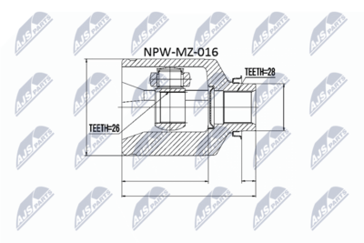 Шарнирный комплект, приводной вал NTY NPW-MZ-016