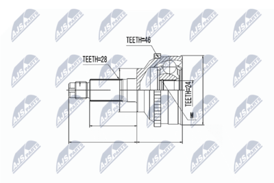 Шарнирный комплект, приводной вал NTY NPZ-KA-326