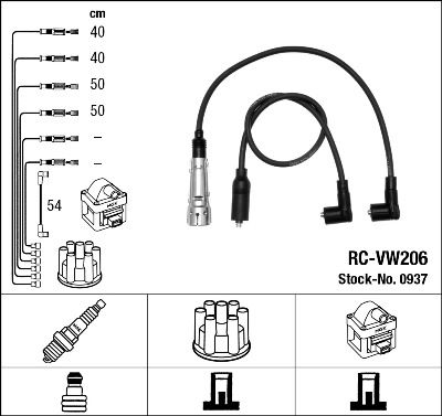 Augstsprieguma vadu komplekts NGK 0937
