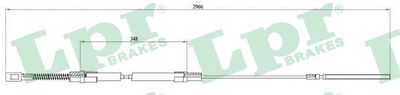 Тросик, cтояночный тормоз LPR C0897B