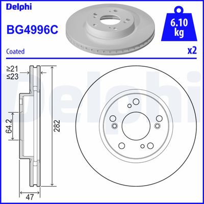 Bremžu diski DELPHI BG4996C