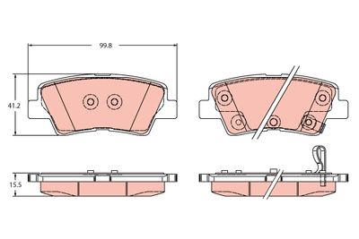 Комплект тормозных колодок, дисковый тормоз TRW GDB2353