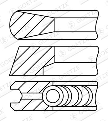 Комплект поршневых колец GOETZE ENGINE 08-740007-10