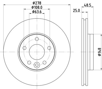 Bremžu diski HELLA PAGID 8DD 355 126-561
