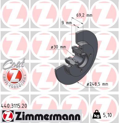 Тормозной диск ZIMMERMANN 440.3115.20