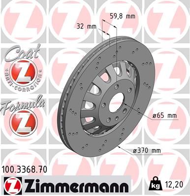 Bremžu diski ZIMMERMANN 100.3368.70