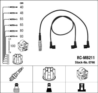 Augstsprieguma vadu komplekts NGK 0746