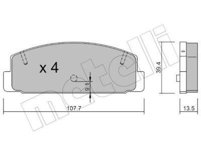 Комплект тормозных колодок, дисковый тормоз METELLI 22-0302-1