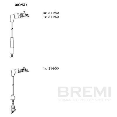 Augstsprieguma vadu komplekts BREMI 300/571