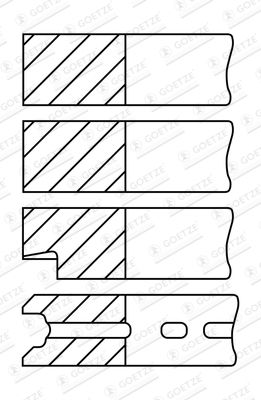Комплект поршневых колец GOETZE ENGINE 08-525014-00